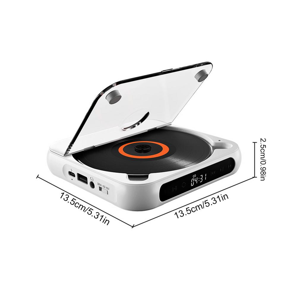 Disk Players Wireless Desktop Music Player With Headphones Rechargeable Music Player Anti-Shock Personal Compact Disc Player For