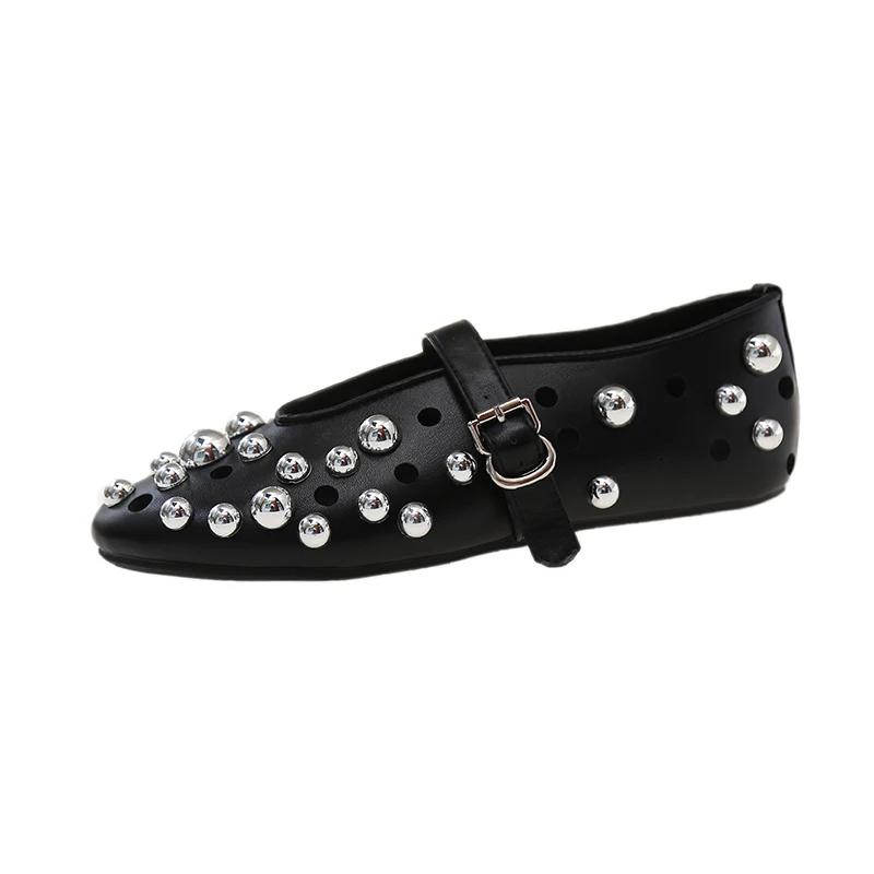 Fashion Designer Women Flats Loafers Shoes Luxury Hollow Sandals Ballet Woman's Shoes Summer 2025 Brand Casual Sneakers Zapatos De Mujer