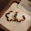 Exquisite Fashion Hollow Resin Smudged Flower Earrings Women'S Daily Commuting Temperament Stud Earrings Niche Earrings