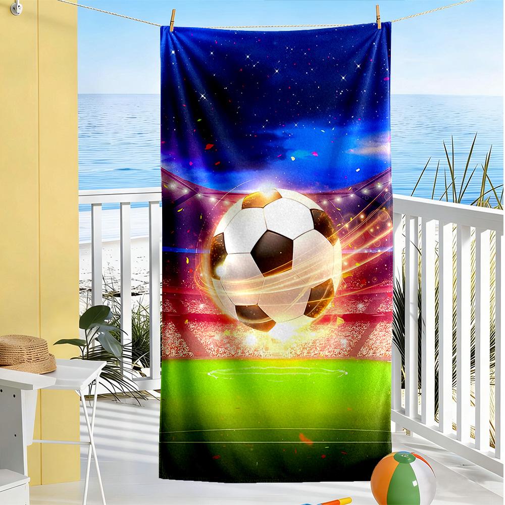 Soccer Beach Towel Super Soft Microfiber Quickdry Fabric Comfortable Lightweight