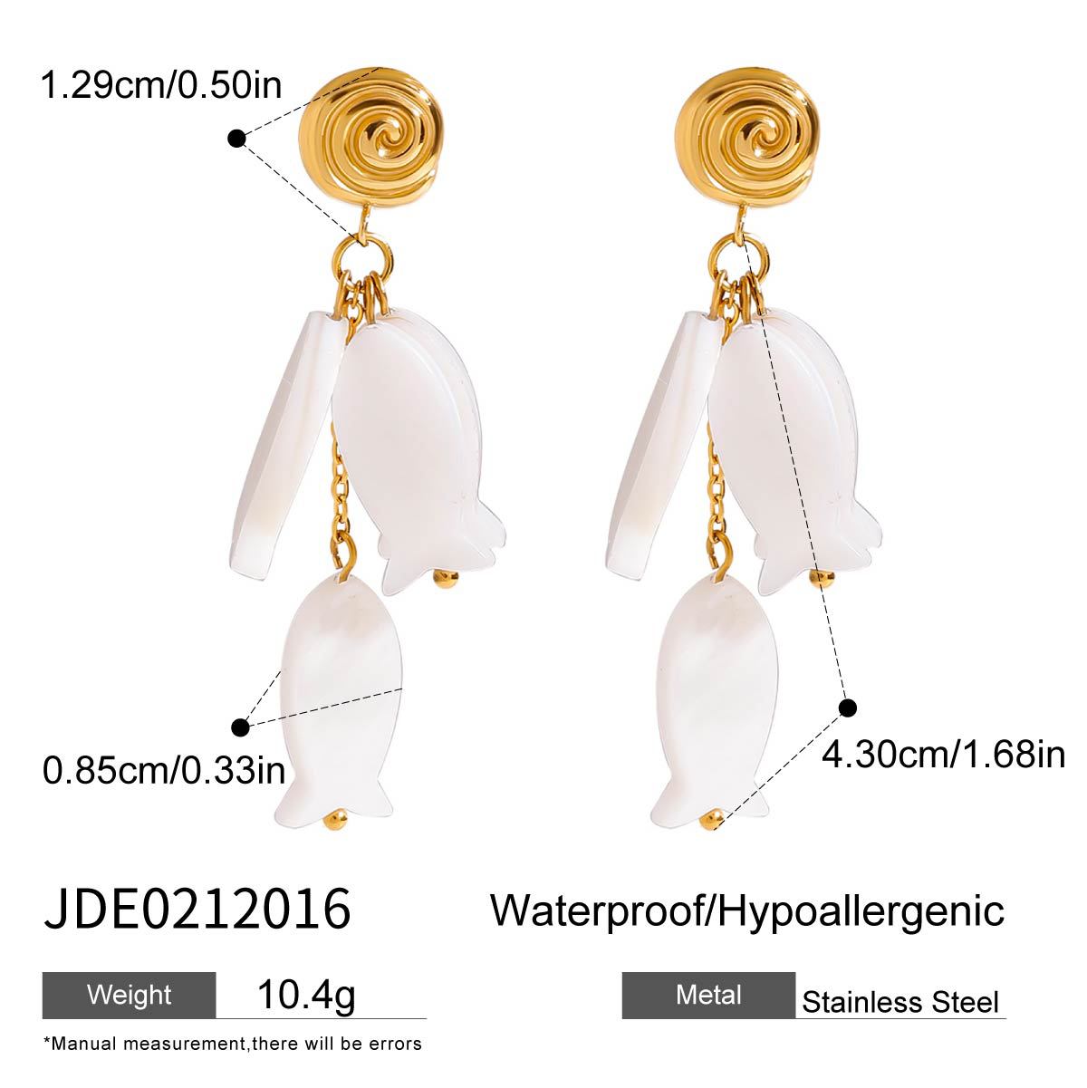 Jiedin Holiday Shell Titanium Steel Earrings Earrings Design Sense Niche Stainless Steel Jewelry