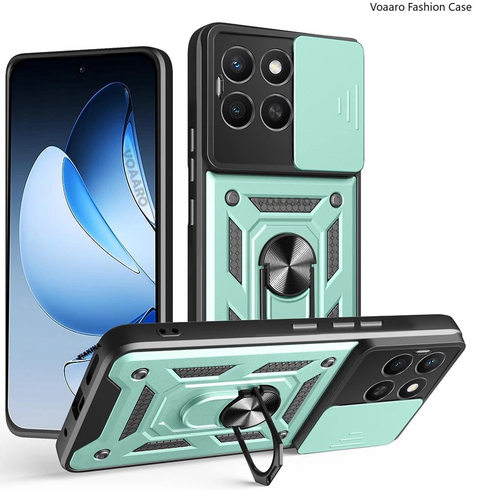 Slide Lens Armor Funda for Honor 400 Smart 5G Case for Honor X7D X7C X5B Plus 4G 200 Smart Case Magnetic Ring Stand Holder Cover