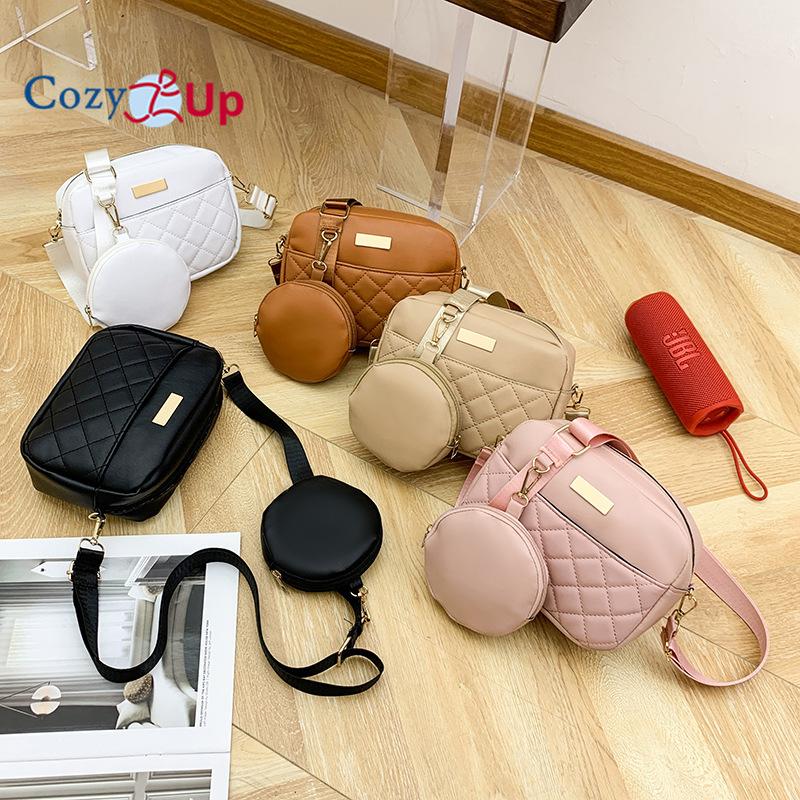 Cozy Up Xiaoxiangfeng Two-piece Travel Crossbody Diamond Grid Bag