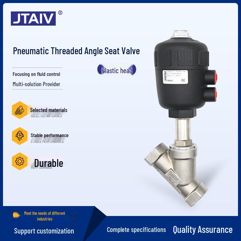 304 Stainless Steel Pneumatic Threaded Plastic Head Angle Seat Valve
