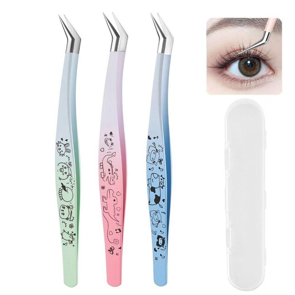 Anti-static False Eyelash Tweezers High Precision Eyelash Curler Extensions Grafting