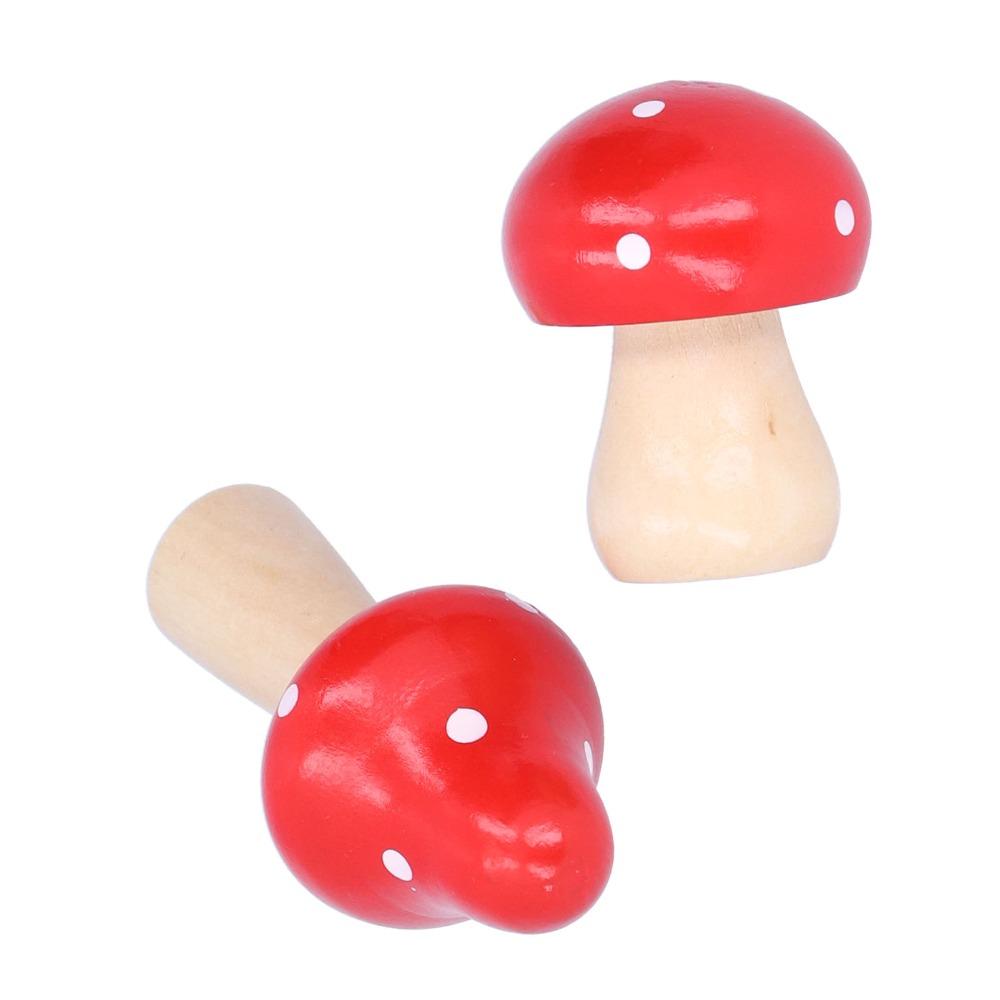 3pcs Wood Mushroom Ornament S L M Indoor Decoration Figurine Festival Gift Ornament  Bedroom