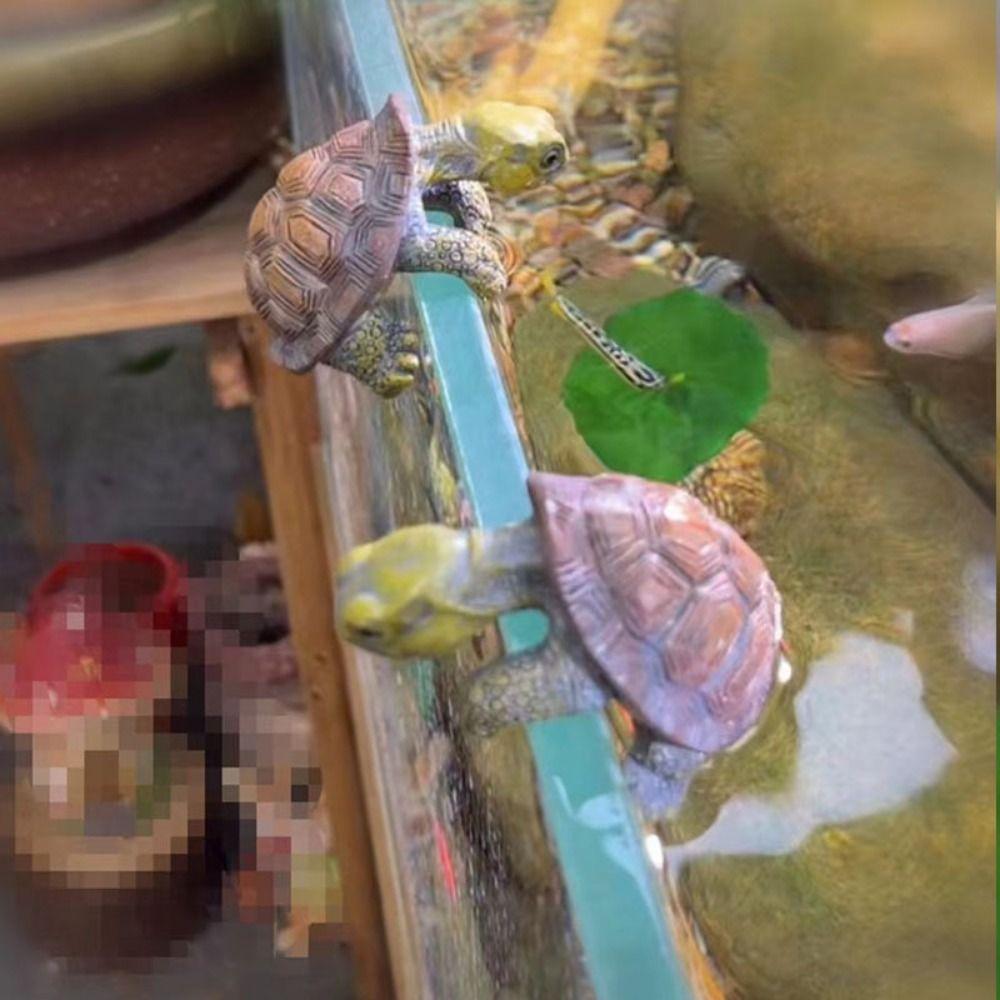 3D Turtle Hanging Ornaments Decorative Handmade Small Turtle Pot Hanging Cartoon Simulated Turtle Ornaments Pool Landscaping