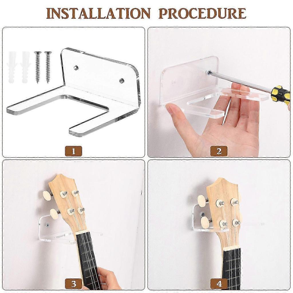 1 Set of Guitar Wall-mounted Acrylic Hook Simple Design Guitar Violin Hanger