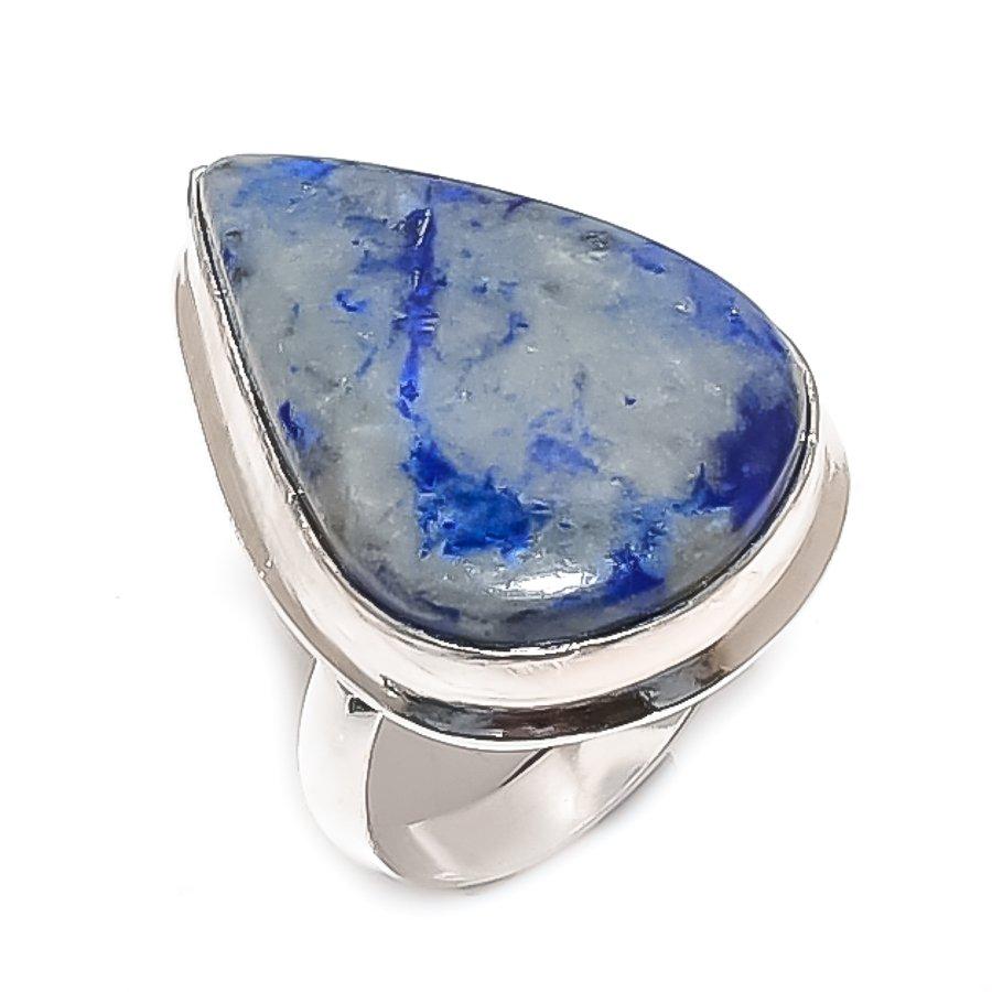 

Natural Lapis Lazuli Gemstone 925 Sterling Silver Jewelry Ring Size 6.5 m9u70