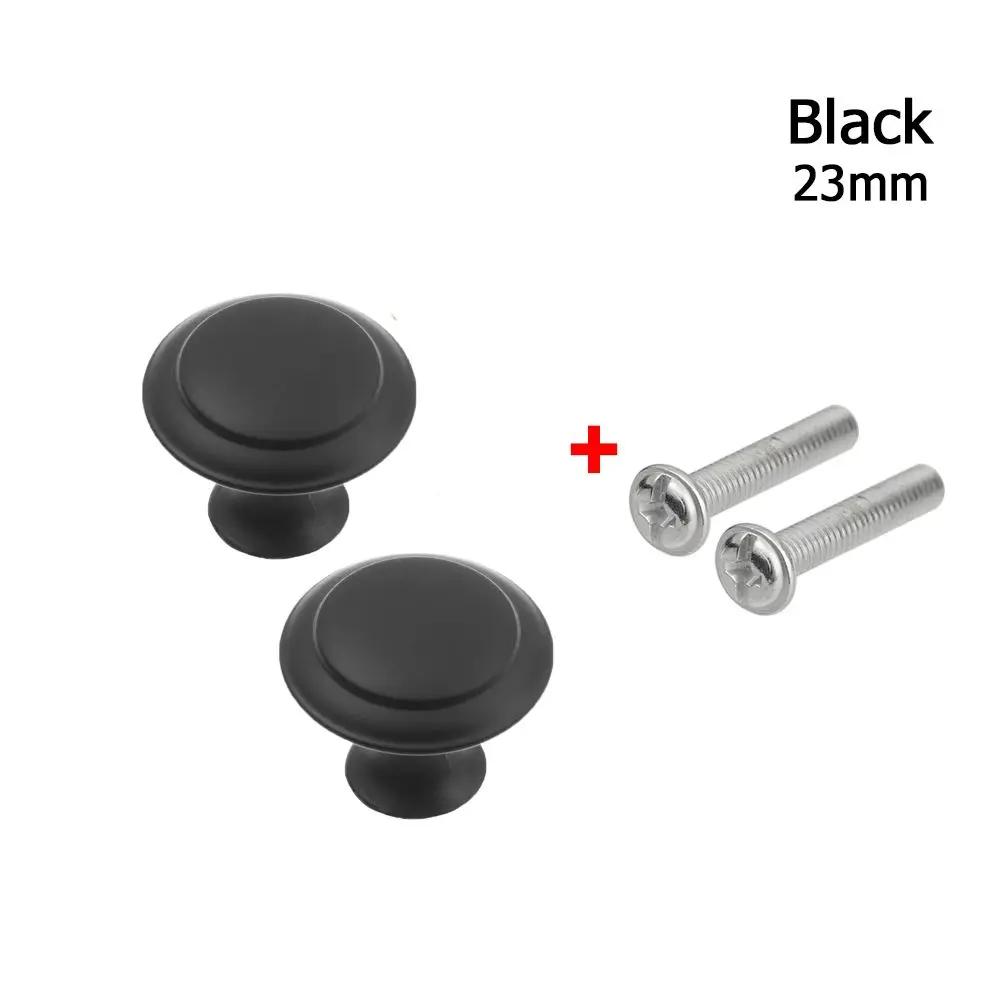 2 Stück runde Schubladengriffe (23/27/30 mm) mit Einzellochbefestigung für Küche, Schlafzimmer, Schränke, Kleiderschränke und Kommoden, Metallgriffe inklusive Schrauben