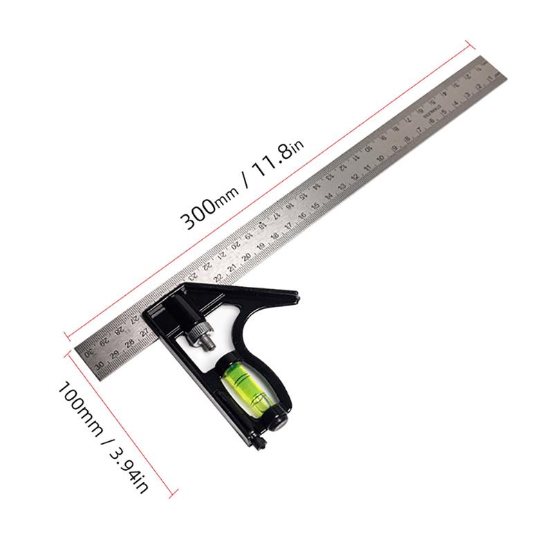 Angle Square Measuring Tools Set Precise Aluminium Adjustable Combination Spirit Level