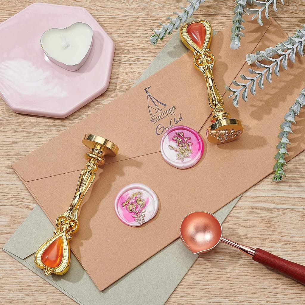 CRASPIRE Wax Seal Stamp Be Our Guest Invitations Sealing Wax Stamps with Alloy Handle 25mm Removable Brass Wedding Wax Seal for Wedding Envelopes