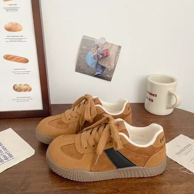 Ugly cute German training velvet warm two cotton shoes autumn and winter dopamine retro casual board shoes slippers