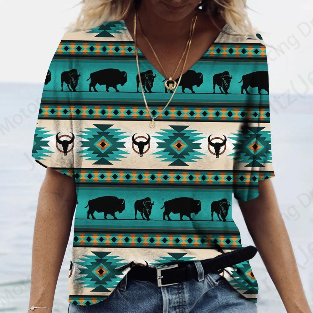 

Тварина Кінь 3D Принт V-подібний виріз Футболка з коротким рукавом Жіноча модна футболка Оверсайз Футболка Жіночий одяг Етнічні топи Y2K L