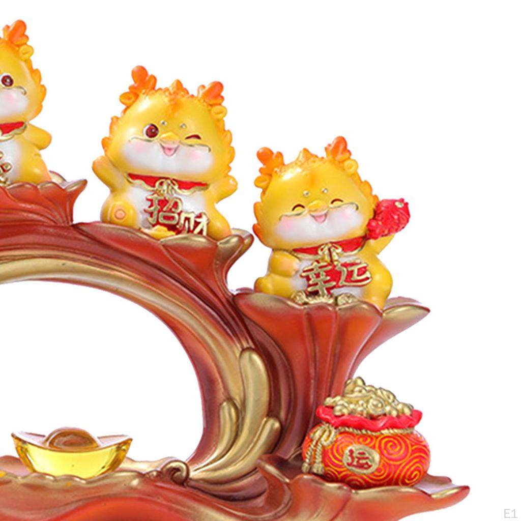 Figurki Smoków Rzemiosło Artystyczne Ozdoby Kreskówkowe Żywica Rok Dekoracyjna Statua Dobrobyt