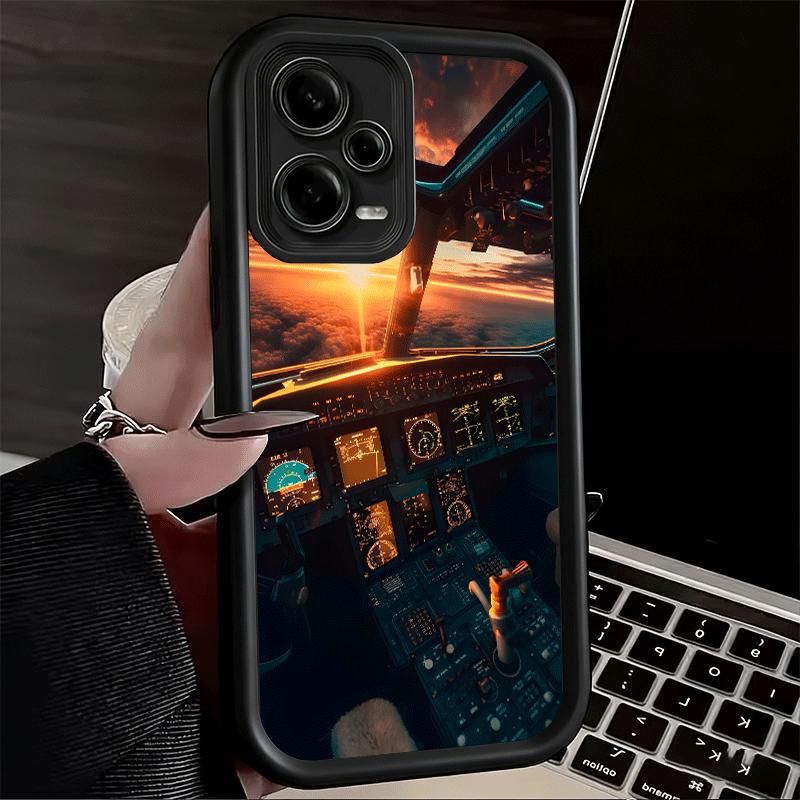 Phone Case for Xiaomi Redmi Note 15 14 13 Pro Plus Aviation Aeroplane Pilot Cockpit Shell 12S 11 11S 11T 5G 14S Soft Silicone Fu