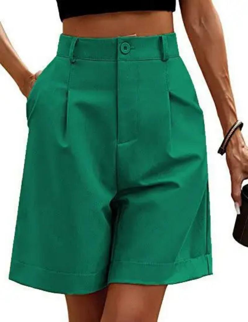 

Шорты до колена, женские повседневные шорты-бермуды Damen, эластичные шорты Weites Bein, шорты Knie Sommer Mit Taschen L зелёный
