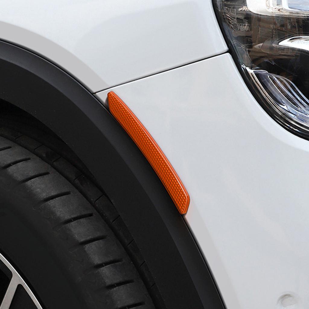2 peças de tiras de fita refletiva de advertência, adesivo de marcador lateral de carro, marca de segurança, acabamento refletivo, adesivos de sobrancelha de roda externa
