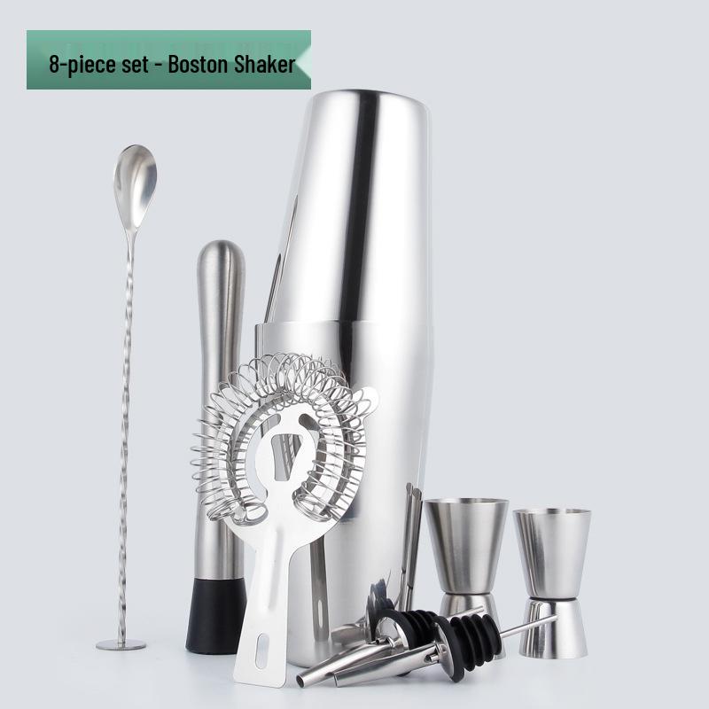 Stainless Steel Bartender Set: Boston Shaker & Cocktail Tools