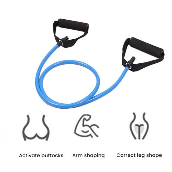 Fitness Resistance Band with Anti-slip Handle Portable Men Women Arm Shoulder Stretch Strength Training Leg Toning Exercise