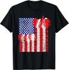 American Flag Design Guitar Patriotic Funny Gift T-Shirt Size L & XL T-Shirt