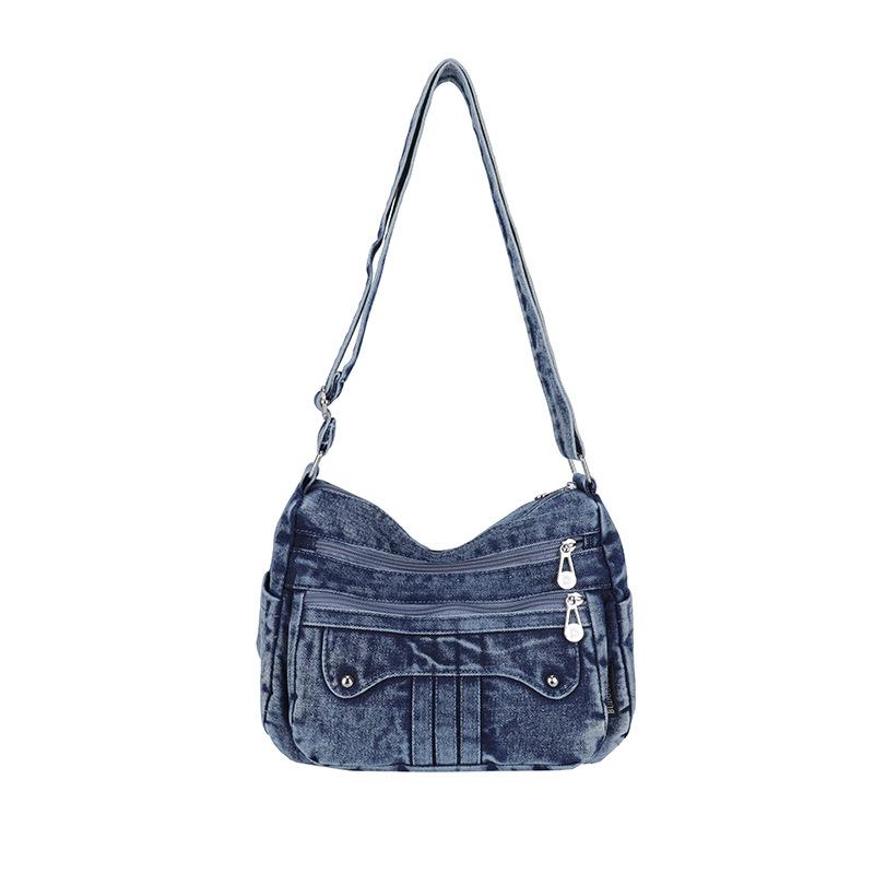 Dámská džínová taška Velkokapacitní crossbody taška Cestovní nákupní taška