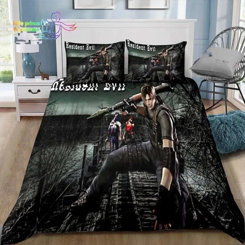 

Comforter 3D Print R-Resident Evil Games Gamer Bedding Set Single Twin Full Queen King Size Bed Set Adult Boys Bedroom Comforter (quilt)-EU Single(135*200cm)3pcs