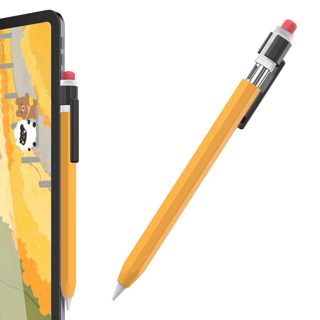 AHASTYLE PT180-3-K Pencil Sleeve with Clear Cap/Clip for Apple Pencil 3 Protective Silicone Case Retro Style