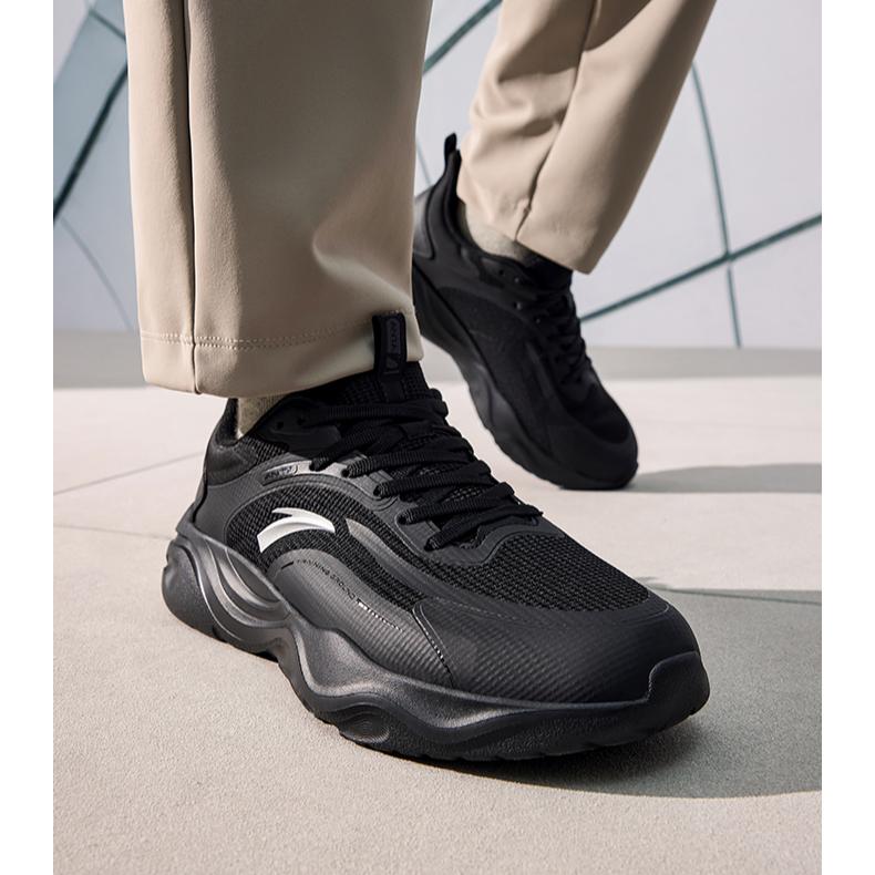 Anta Round Toe Comfortable Versatile Shock Absorbing Durable Low Top Training Shoes Men Sneaker Black 912317601-4