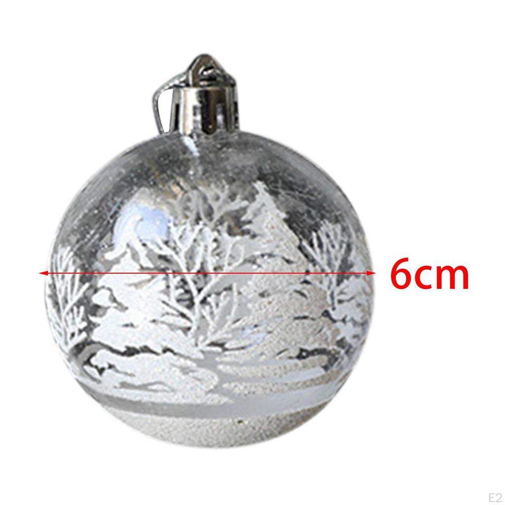 6 Pieces Christmas Baubles Hollow Pendants Decor Shatterproof for Home
