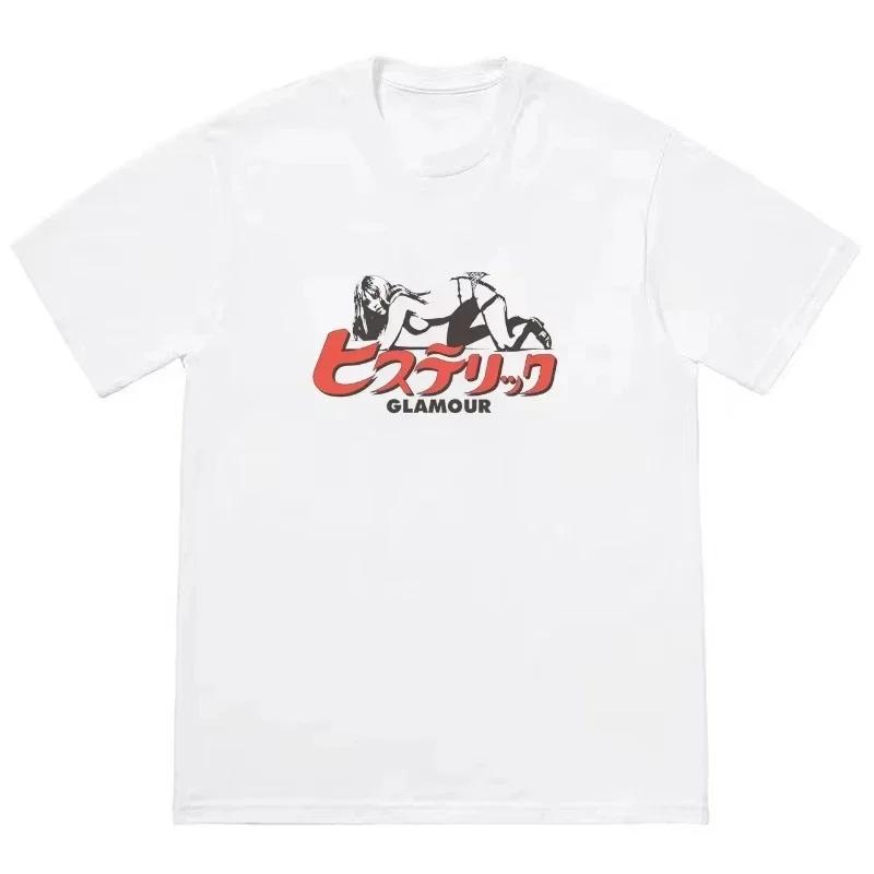 2025 Hysteric Glamour Tshirt American Retro Tee Street Culture Tide Brand Tshirt Niche High Quality Trend Short Sleeve