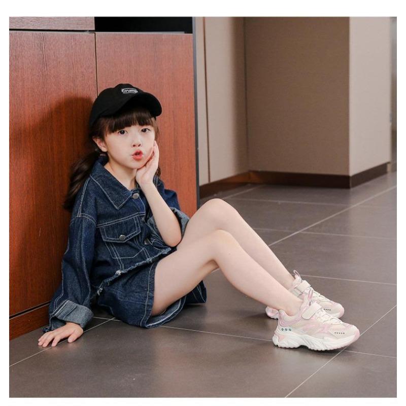 Dad Shoes Spring and Autumn Fashion Mesh Breathable Girls Sneakers Medium and Older Children's Casual Shoes