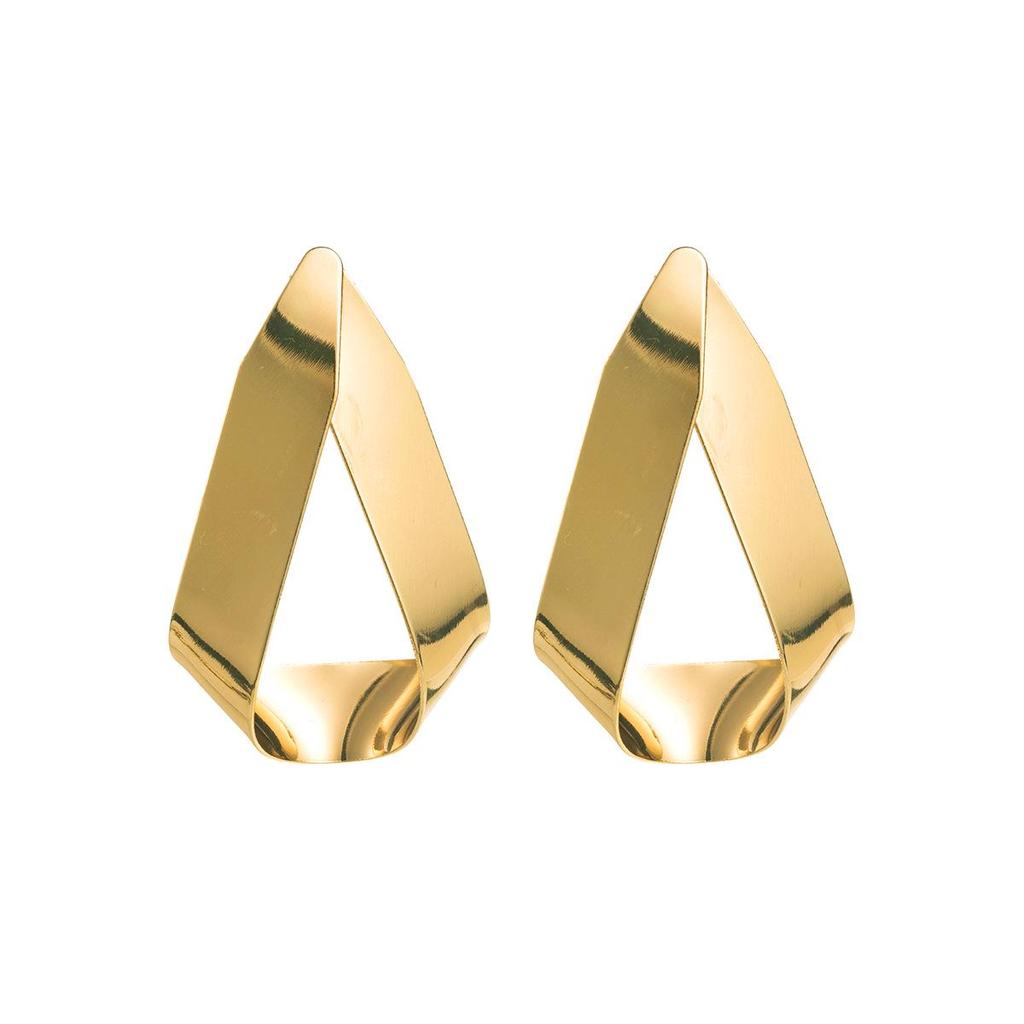 Geometric Irregular Butterfly Metallic Stud Earrings with Retro Hollow Design