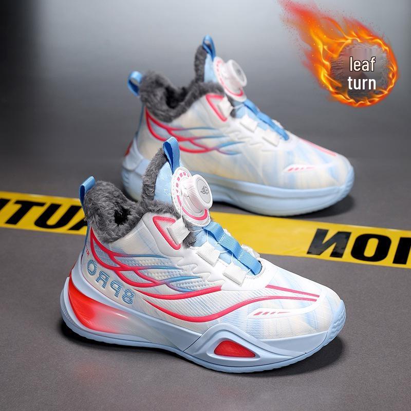 Jungen Winter 2025 Baumwoll-Basketballschuhe - Verdickt, Rutschfest, Samtgefüttert