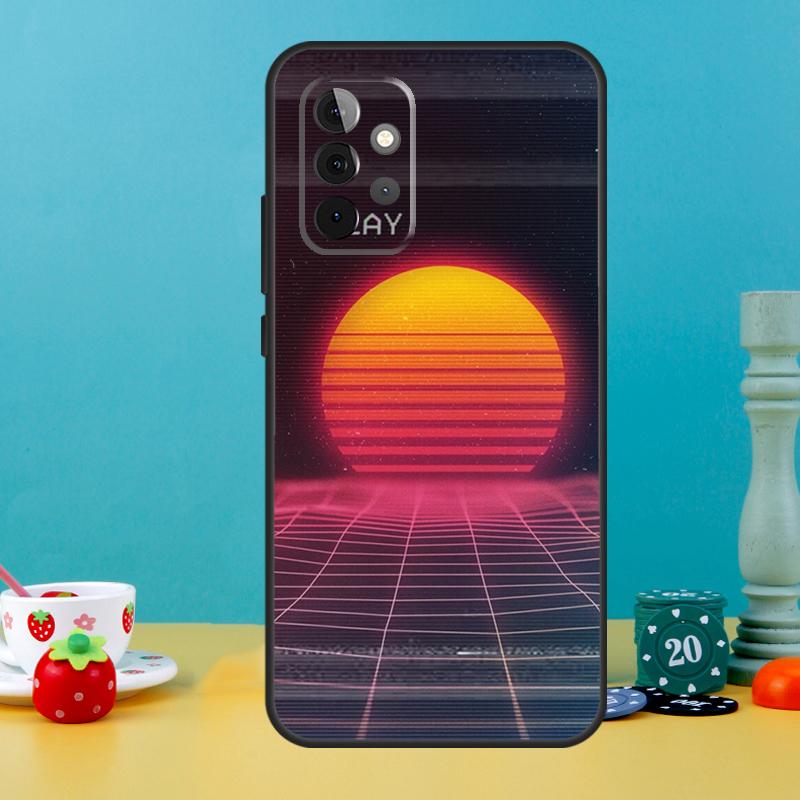 80S Vaporwave Retro Synthwave Sunset Case For Samsung Galaxy A15 A16 A05 A26 A36 A56 A52 A53 A33 A13 A34 A54 A14 A35 A55 A22 A32