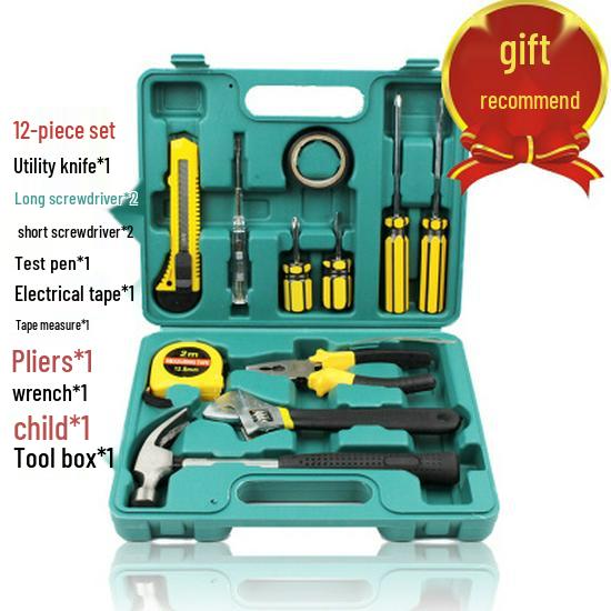 Promotion 12-Piece Household Tool Set: Family Toolbox Essentials