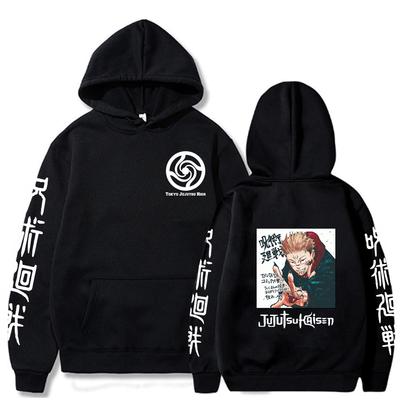 Lustiger Jujutsu Kaisen Hoodie Print Grafik Hoodies Vintage Übergroß Kapuze Hip Hop Lange Ärmel Weich Männer Frauen Kleidung