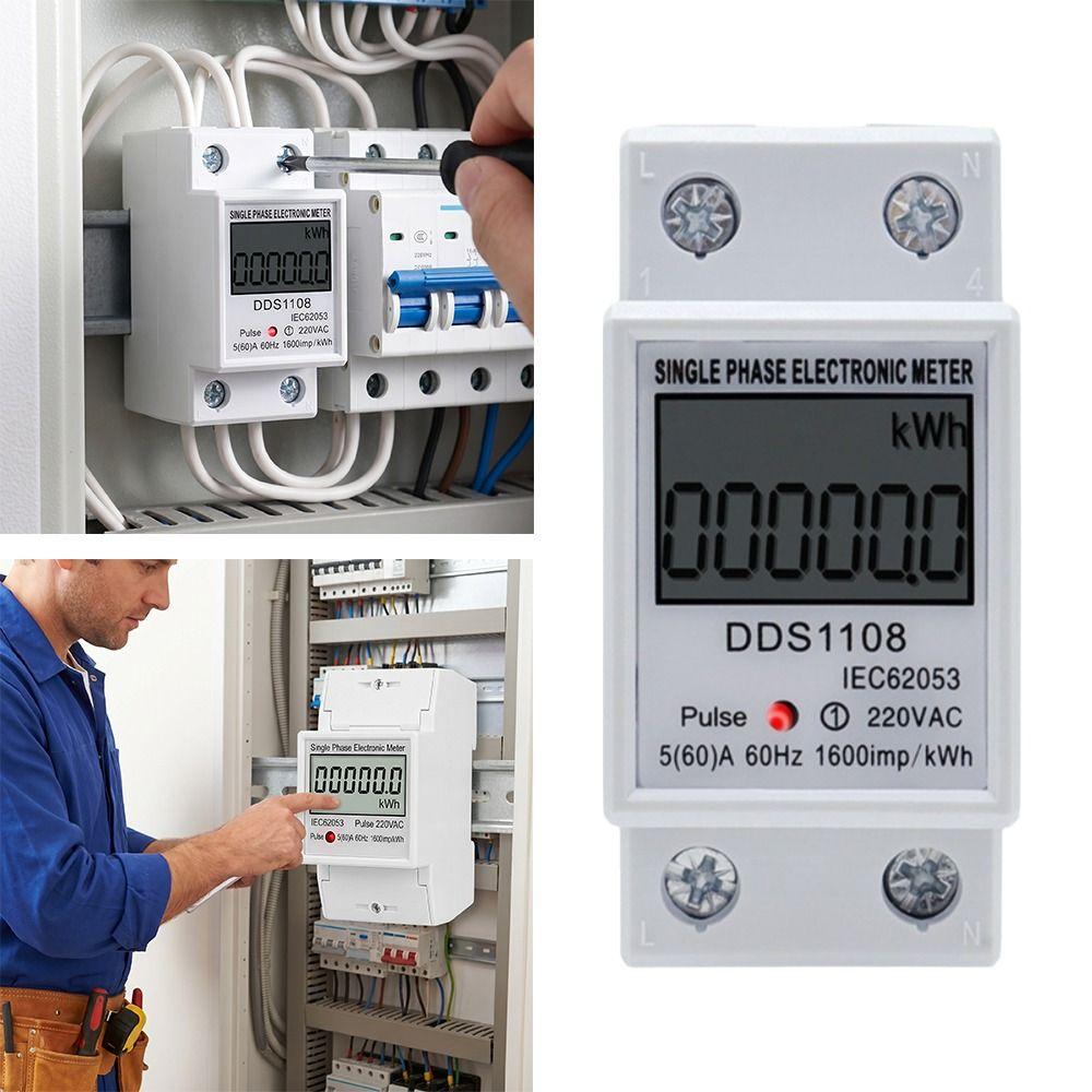 LCD Display Digital Watt-Hour Meter Reset Function Power Consumption Meter  Din Rail Mounting