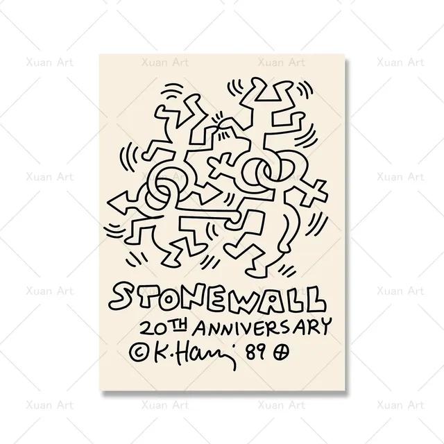 Modern Abstract Aesthetics Wall Art Retro Pop Stick Figure HD Oil On Canvas Poster Print Home Bedroom Living Room Decor Gift No Frame