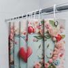 3D Heart and Flowers Shower Curtain | Romantic and Elegant Bathroom Decor