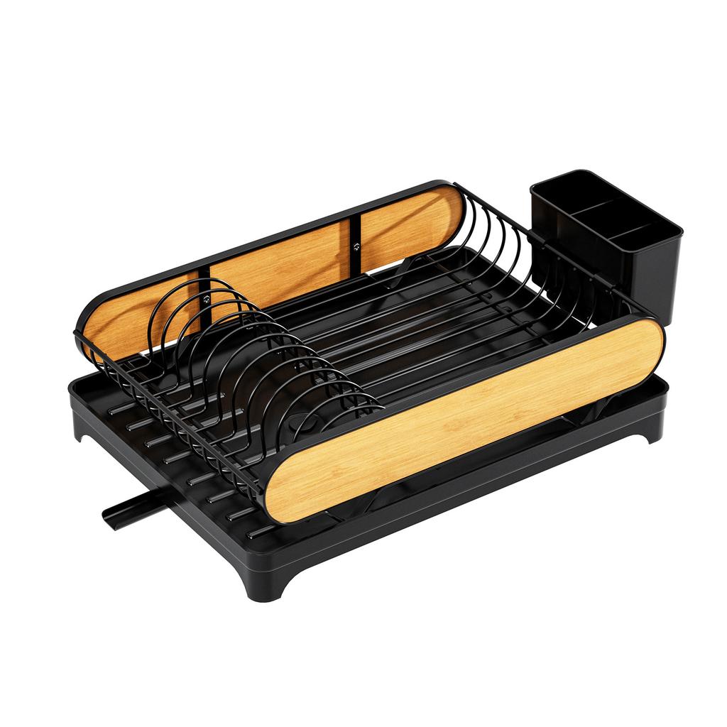 Dish Drying Rack - Single Layer Countertop Organizer for Bowls, Chopsticks & Utensils | Kitchen Storage Drain Rack