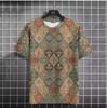 Vintage Men's T-Shirt Easy Race Print, Short Sleeve Summer Round Neck Streetwear Loose Transparent