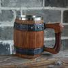 Handcrafted Wooden-Style Barrel Beer Mug with Stainless Steel Lining – Large Capacity