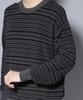 Nano Universe Mercerized Cotton Ribbed Striped Crew Neck Size Pattern Knit, Men's, M, 361, 2, 668-5222220