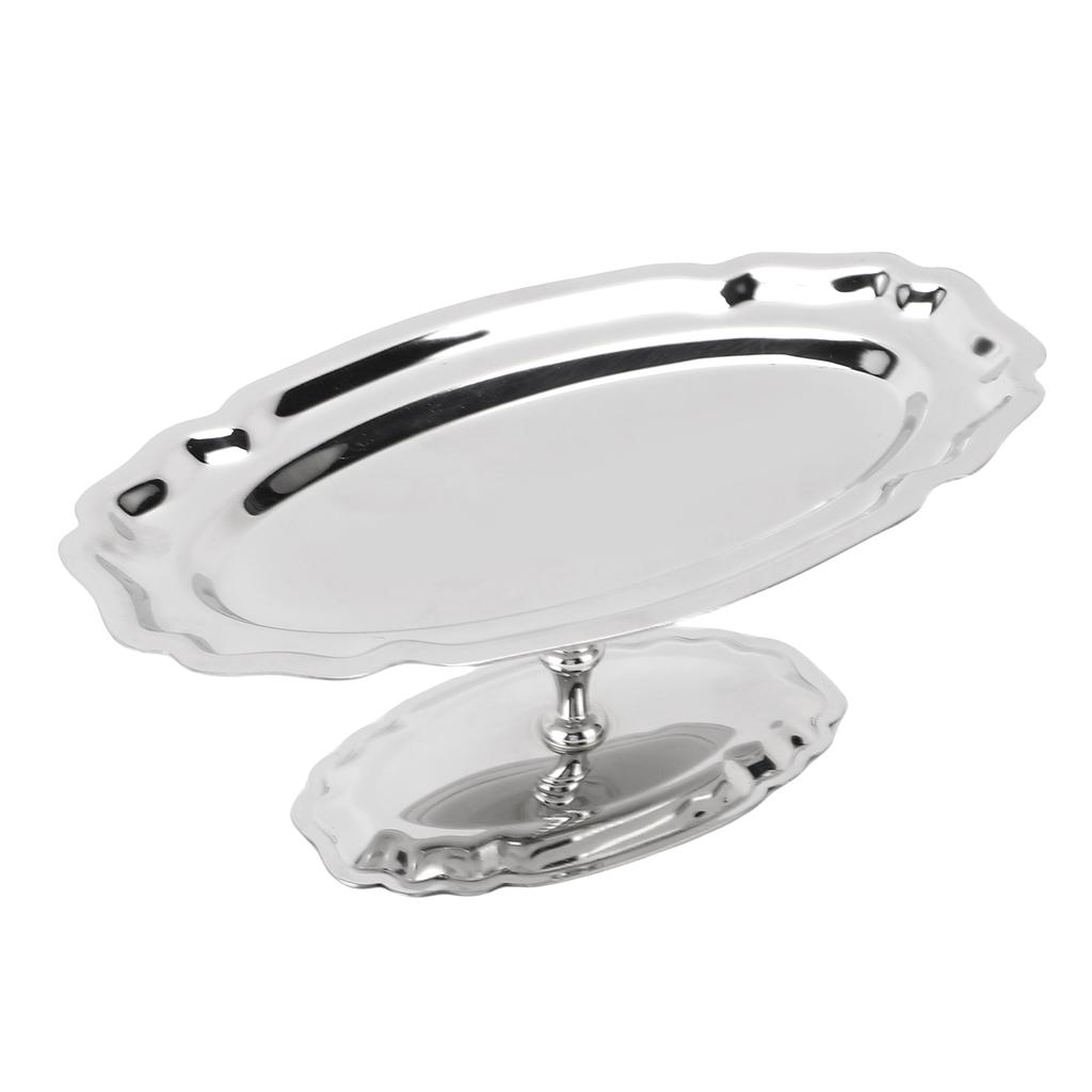 Nachtisch-Serviertablett mit Füßen 304 Edelstahl Ovales Display-Serviertablett mit Füßen für Eis Salat Obst