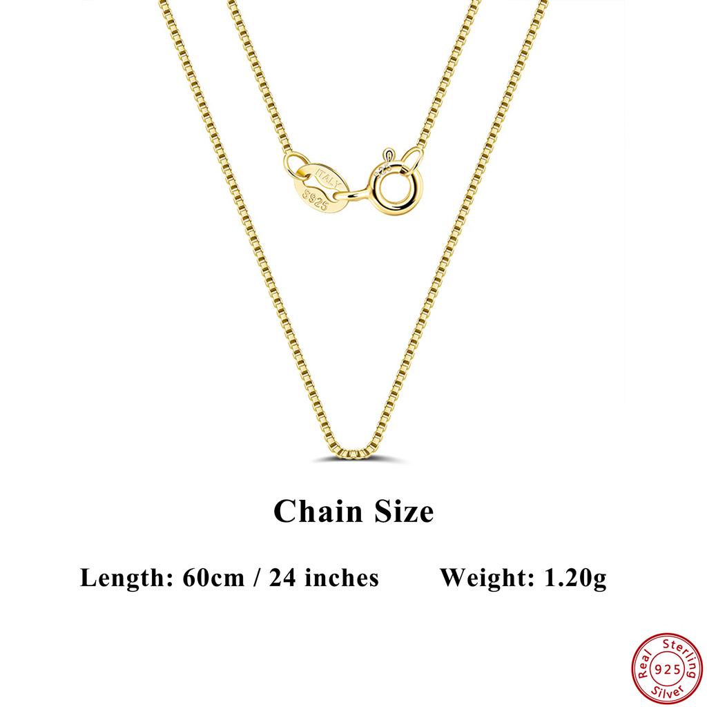Effie Queen 925 Sterling Silver Box Chain Choker Basic Chain Minimalist Style Necklace Neck Accessory for Women & Men Gift SC07