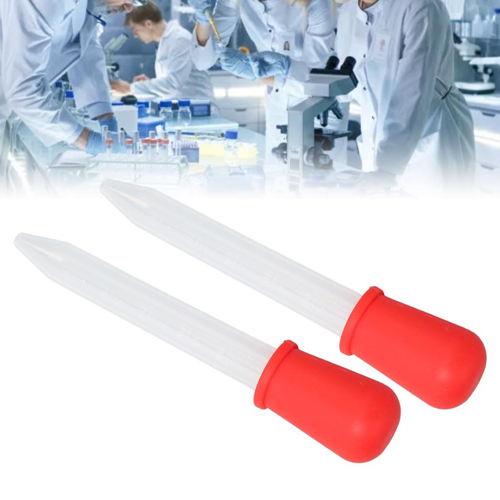 2pcs Multifunctional Transfer Pipette Silicone Calibrated Liquid Dropper for Laboratory DIY ArtRed
