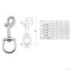 Single Ended Snap Bolt Clip Buckle & Large Swivel 16 Stainless for Underwater Diving, Boating,