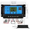 30a Solar Panel Battery Charge Controller 12v/24v Lcd Regulator Automatic Dual Usb