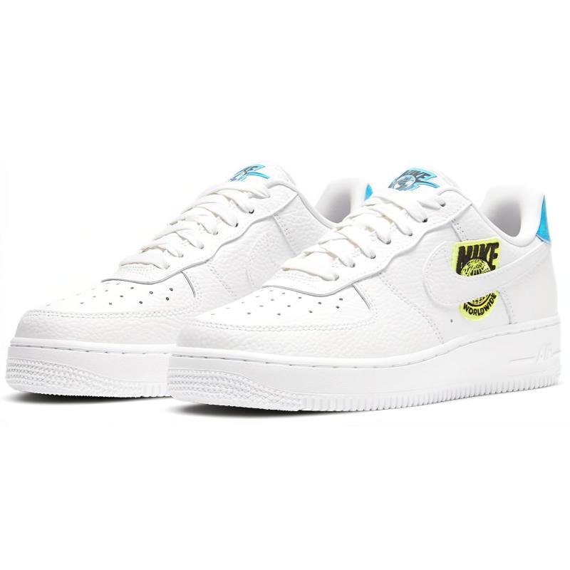 Nike Air Force 1 Low '07 Worldwide Pack White Blue Volt Women's Sneakers CT1414-101